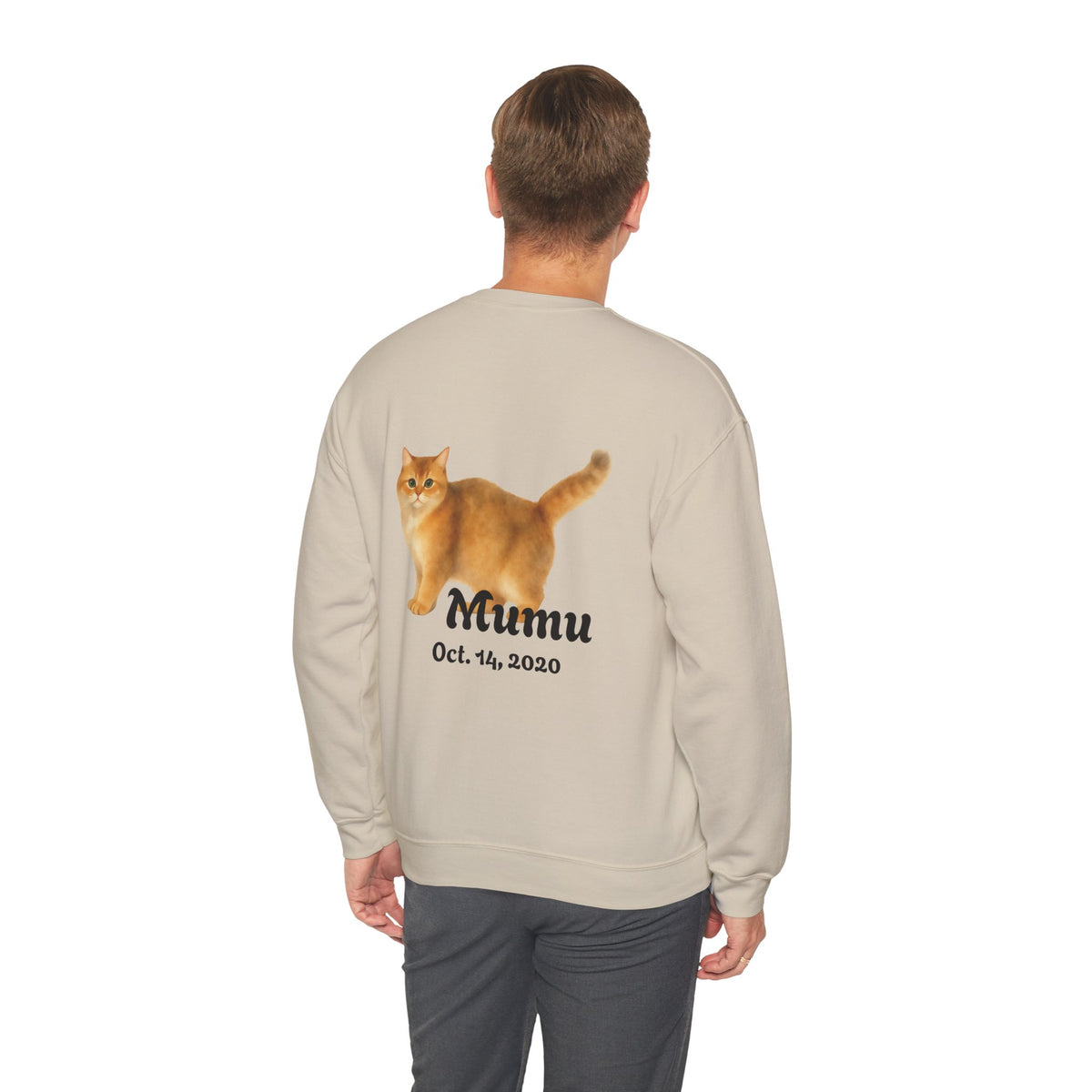 Custom Cat Photo Sweatshirt, Personalized Cat Mom Shirt (Two-Sided)