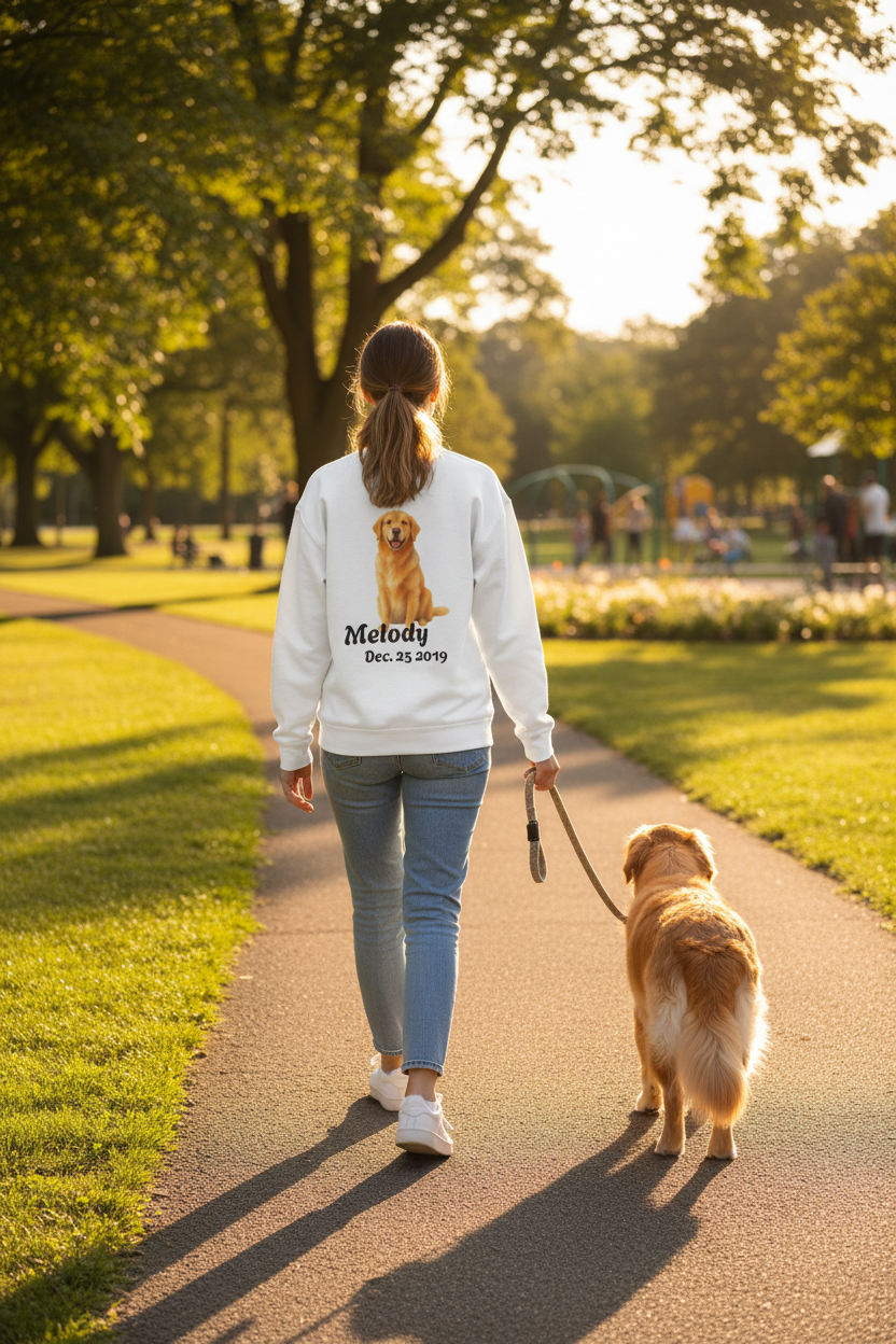 Custom Dog Photo Sweatshirt, Personalized Dog Mom Shirt (Two-Sided)