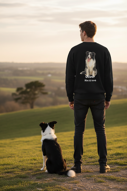 Custom Dog Photo Sweatshirt, Personalized Dog Dad Shirt (Two-Sided)