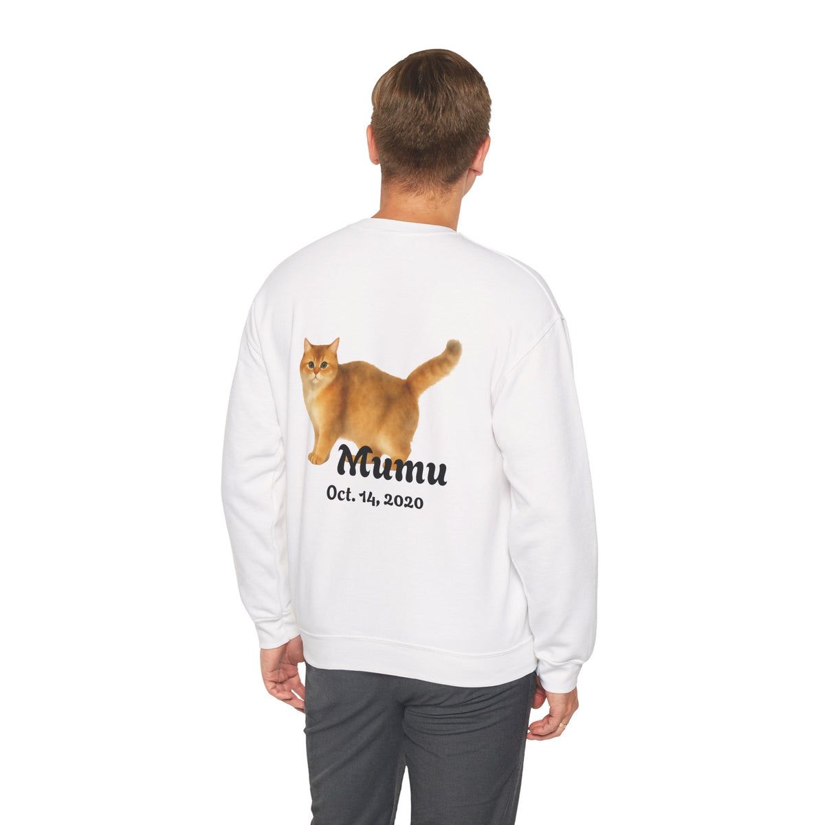Custom Cat Photo Sweatshirt, Personalized Cat Mom Shirt (Two-Sided)