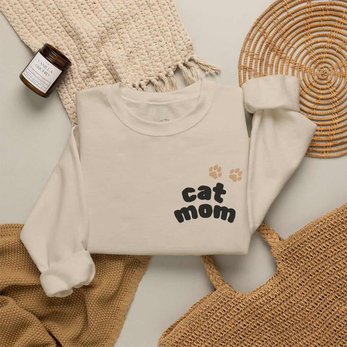 Custom Cat Photo Sweatshirt, Personalized Cat Mom Shirt (Two-Sided)