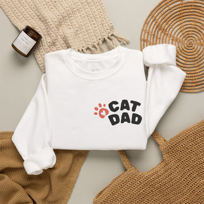 Custom Cat Photo Sweatshirt, Personalized Cat Dad Shirt (Two-Sided)