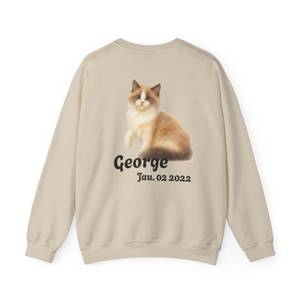 Custom Cat Photo Sweatshirt, Personalized Cat Dad Shirt (Two-Sided)