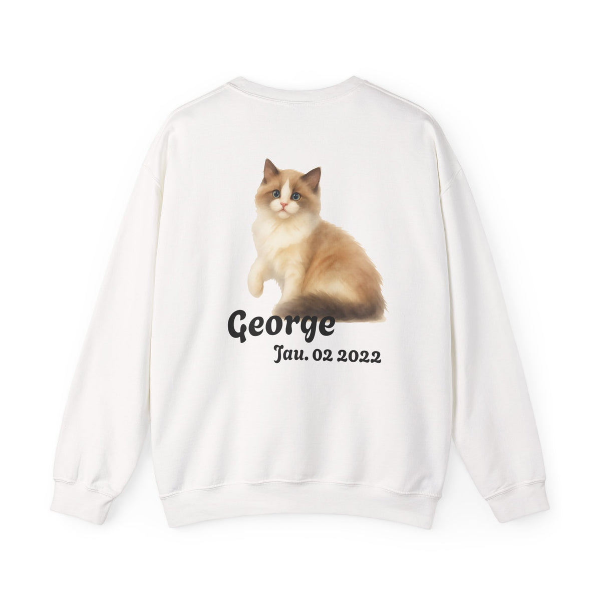 Custom Cat Photo Sweatshirt, Personalized Cat Dad Shirt (Two-Sided)