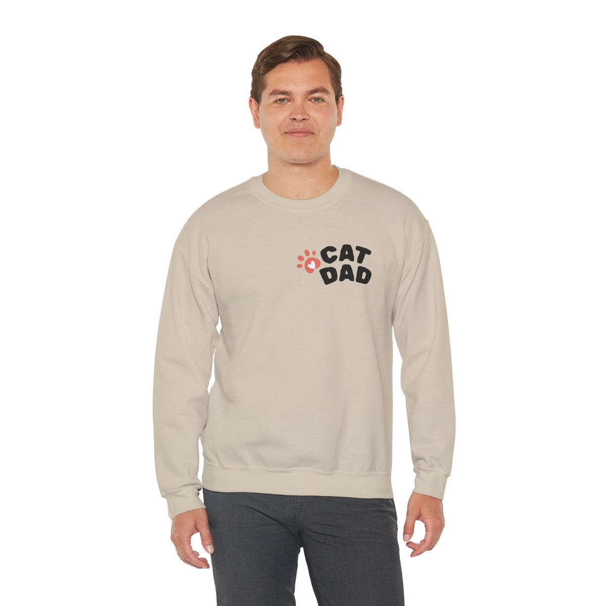 Custom Cat Photo Sweatshirt, Personalized Cat Dad Shirt (Two-Sided)
