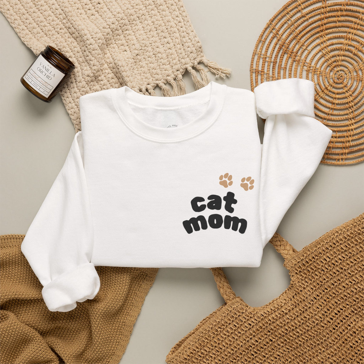 Custom Cat Photo Sweatshirt, Personalized Cat Mom Shirt (Two-Sided)