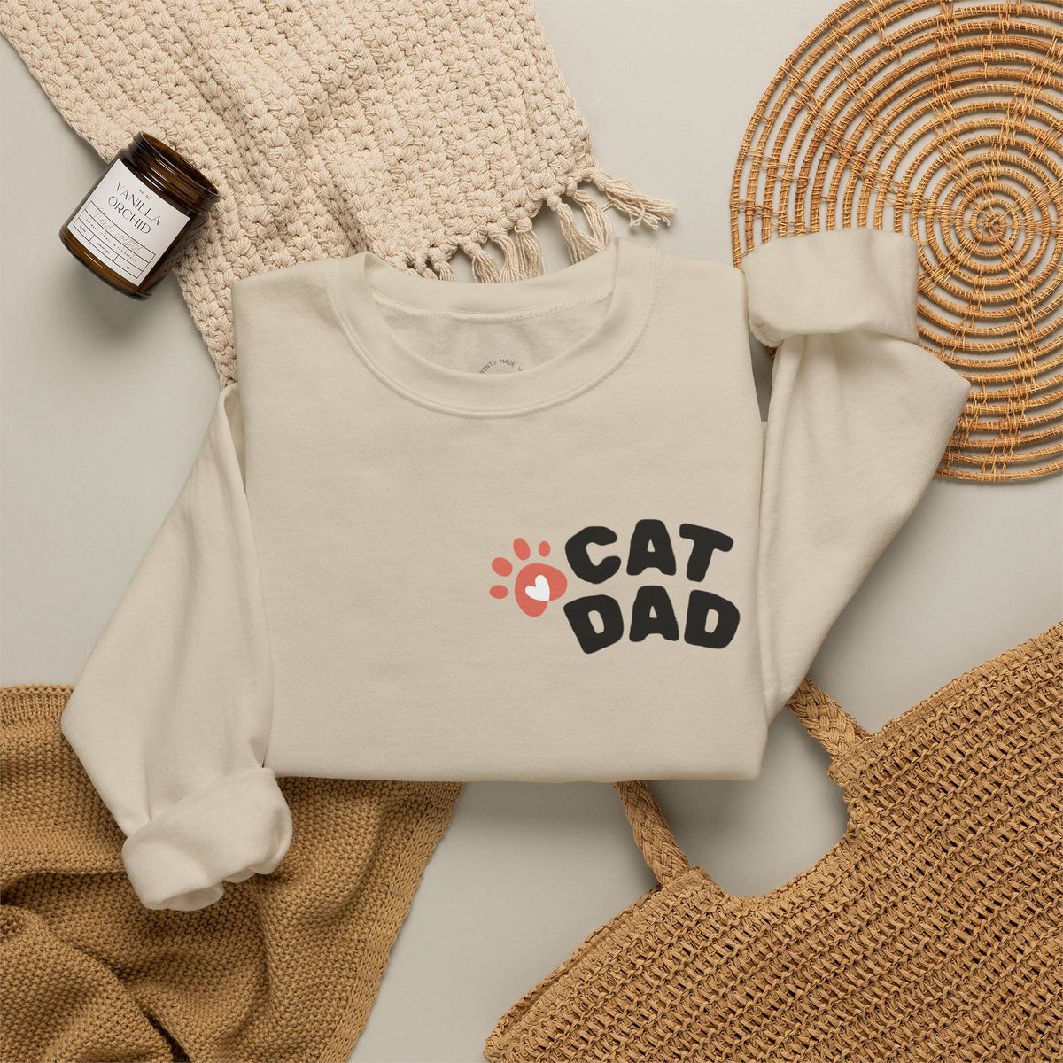 Custom Cat Photo Sweatshirt, Personalized Cat Dad Shirt (Two-Sided)