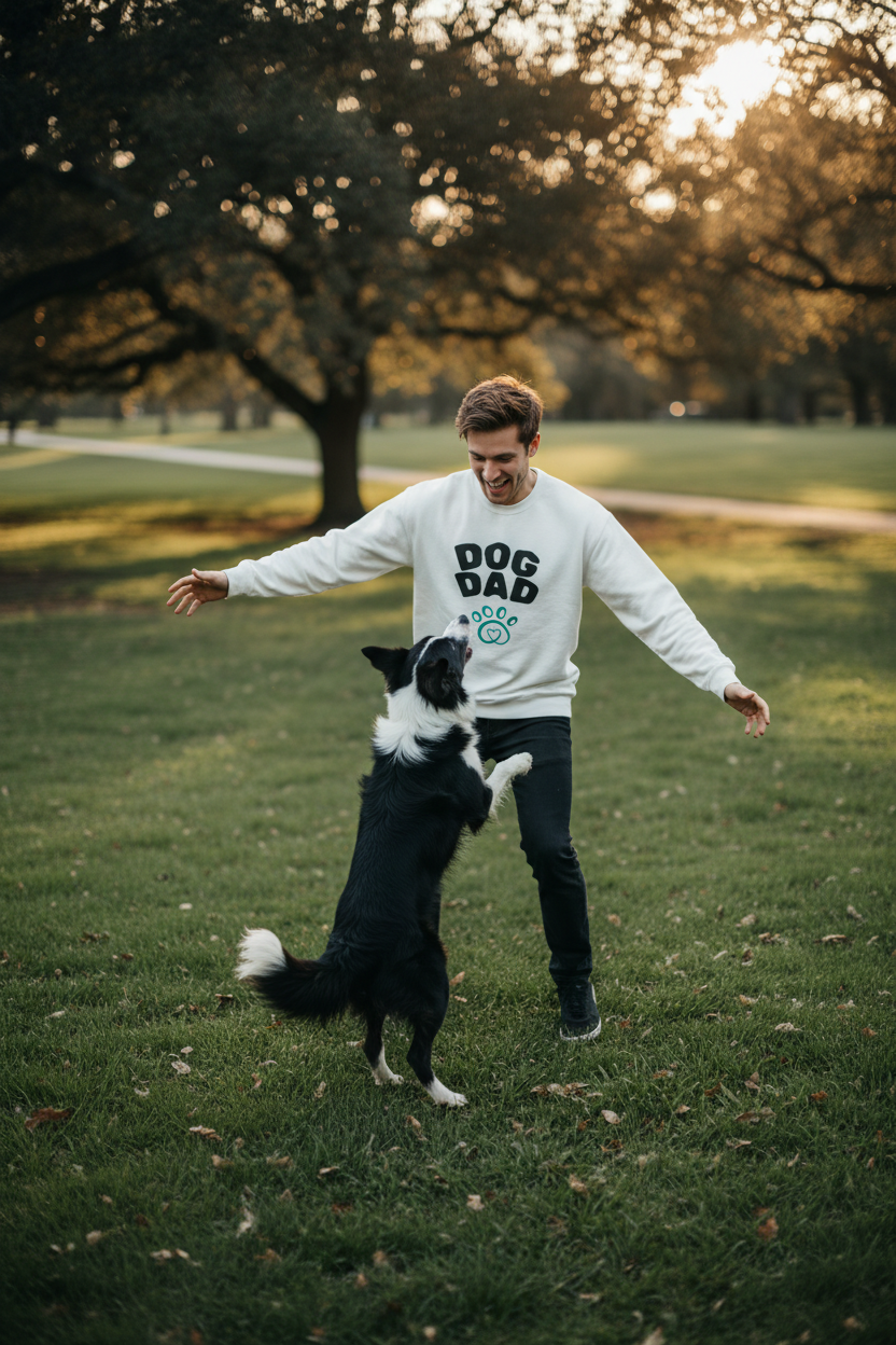 Custom Dog Photo Sweatshirt, Personalized Dog Dad Shirt (Two-Sided)